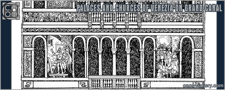 palaces and churces of venezia on grand canal drawings by mario eremita